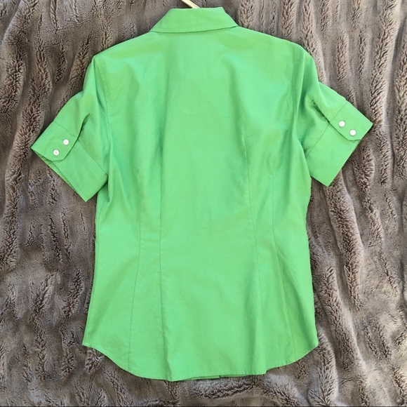 J. Crew Lime green button down, Sz 6 - Picture 6 of 7